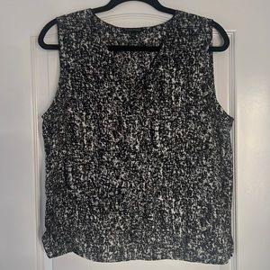 Eileen Fisher Button Front Sleeveless Silk Blouse Size M